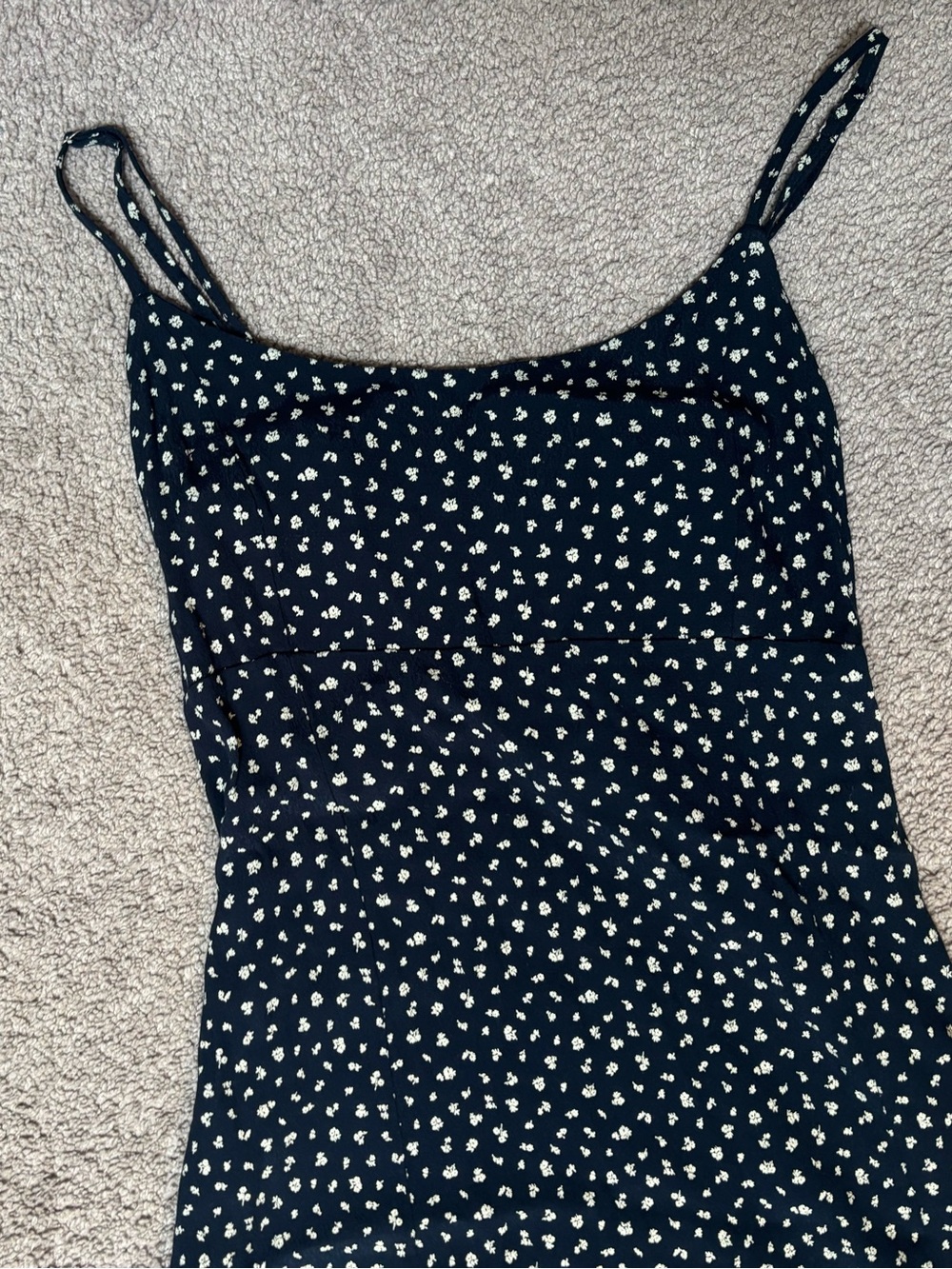 Brandy Melville Navy Blue Floral Midi Dress